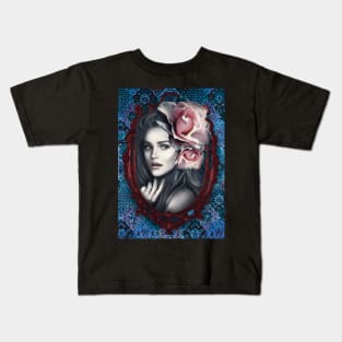 Vampire Vibes Underworld Cold Portrait with roses Kids T-Shirt